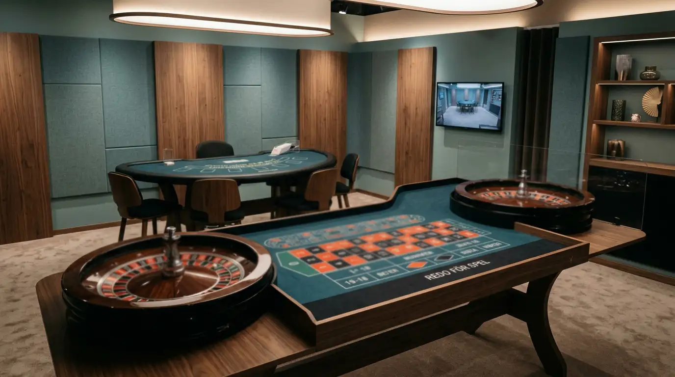 Live casino utan spelpaus scen med bordsspel och roulette